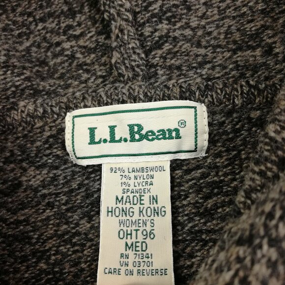 Vintage LL Bean Hoodie Sweater Lambswool Blend Full Zip Gray Womens Medium - Picture 3 of 9